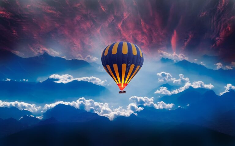 Hot-air-balloon rising in lucid dream colorful sky dream induced by MILD technique